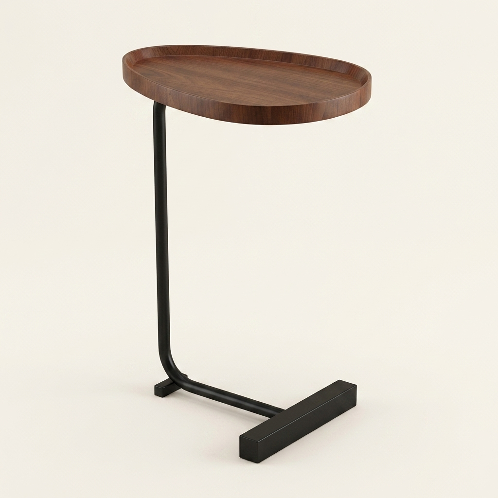 C-Shaped Side Table — Walnut B hero