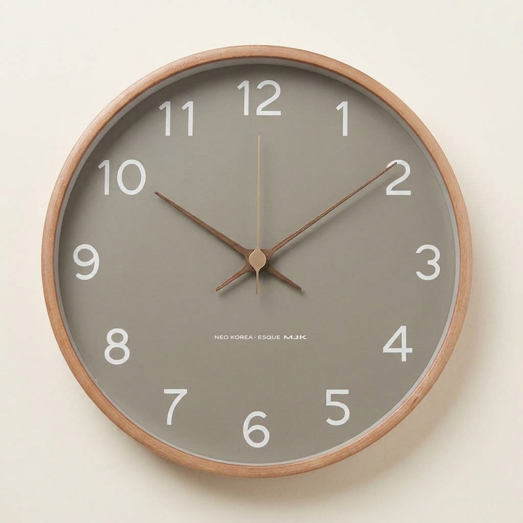 Wooden Wall Clock — Gray hero