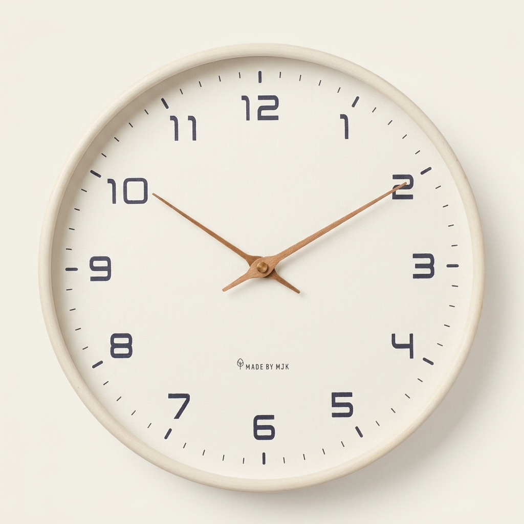 Wooden Wall Clock — Cream hero