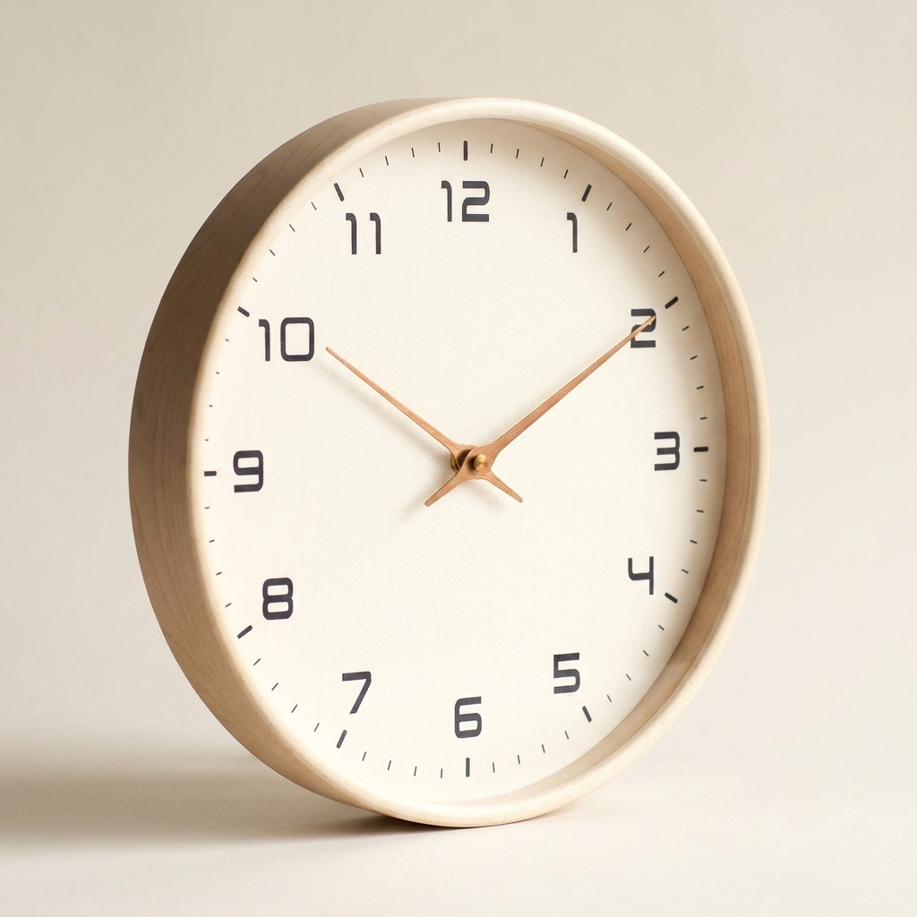 Wooden Wall Clock — angle
