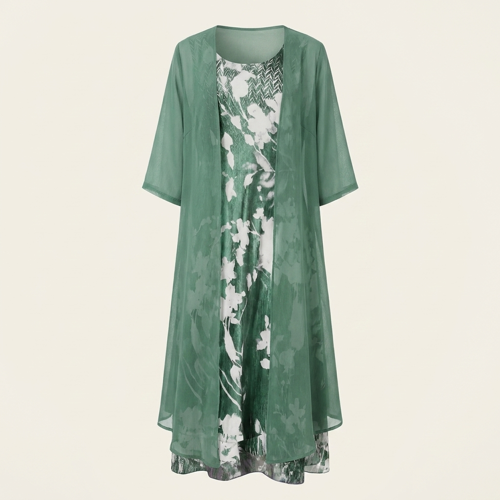 Chiffon Dress Set — Green hero