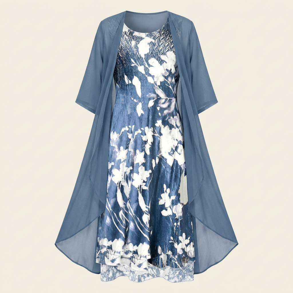 Chiffon Dress Set — Peacock hero