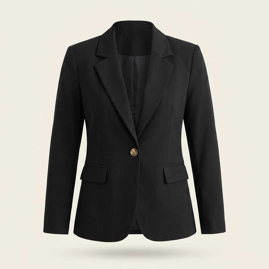 Kinumoti Notch Lapel Blazer — Black