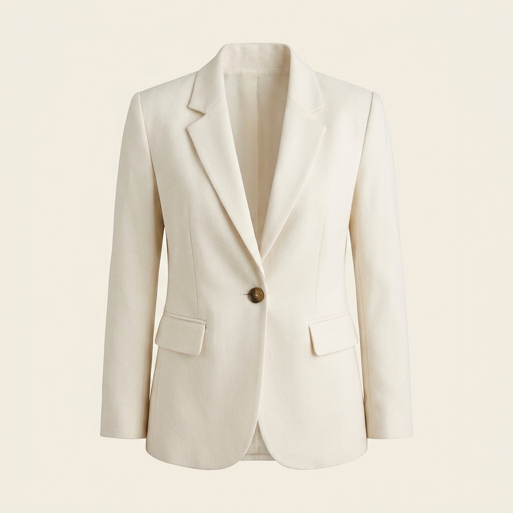 Kinumoti Notch Lapel Blazer — White
