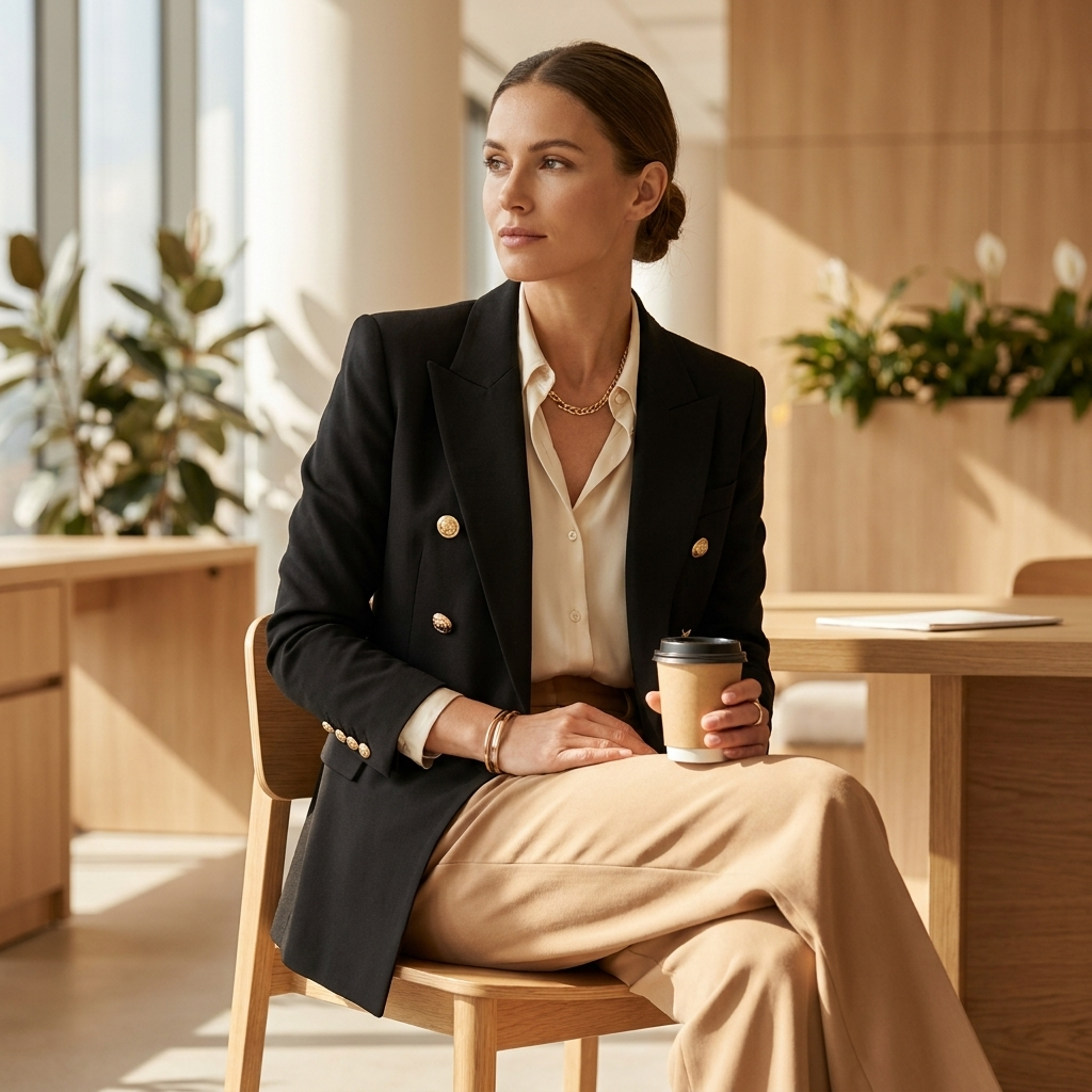 Kinumoti Double-Button Blazer — In use