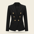 Kinumoti Double-Button Blazer — Black