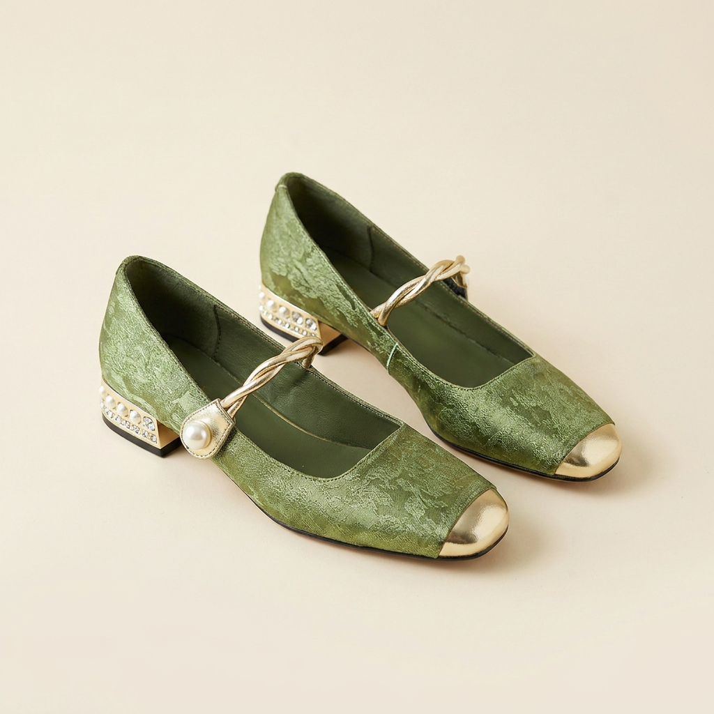 Kinumoti Elegant Mary Janes — Green