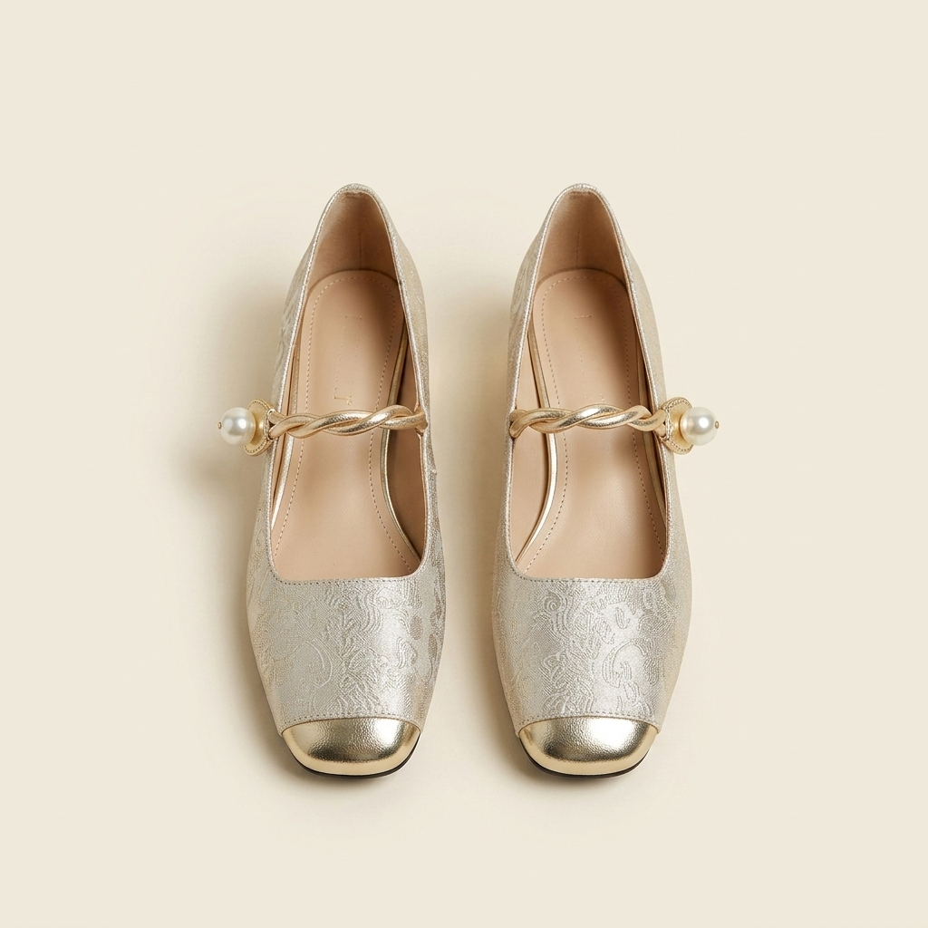 Kinumoti Elegant Mary Janes — Beige