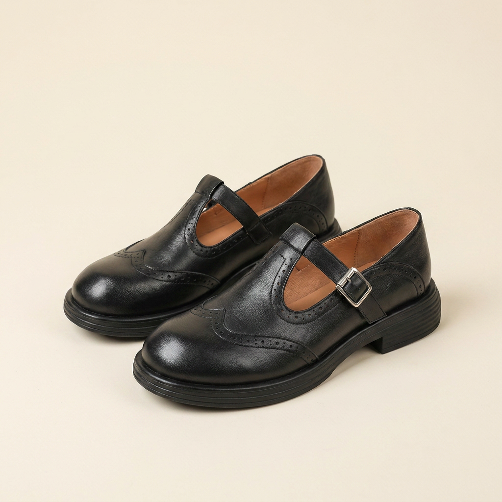Kinumoti Mattea Mary Janes — Black