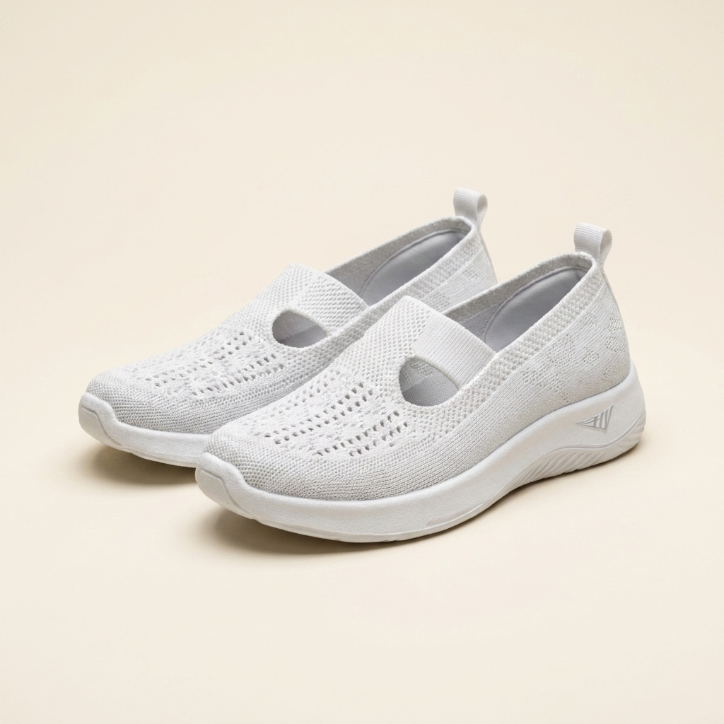 Kinumoti Comfort Step Walking Shoes — White