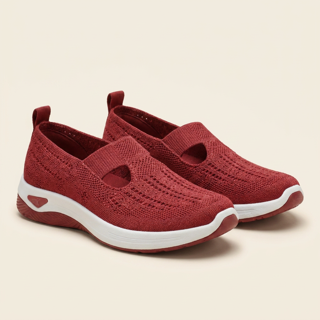 Kinumoti Comfort Step Walking Shoes — Red