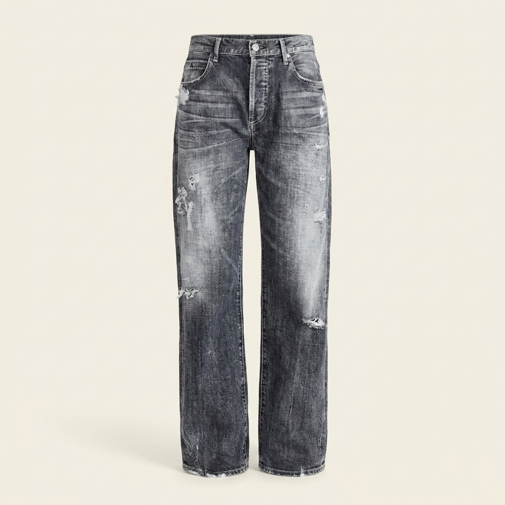 Kinumoti Emma Wide-Leg Jeans — Gray