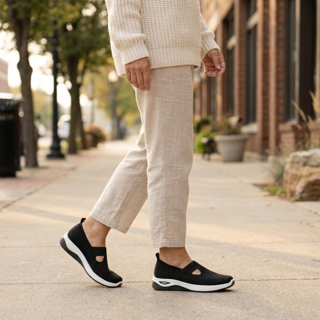 Kinumoti Comfort Step Walking Shoes — In use