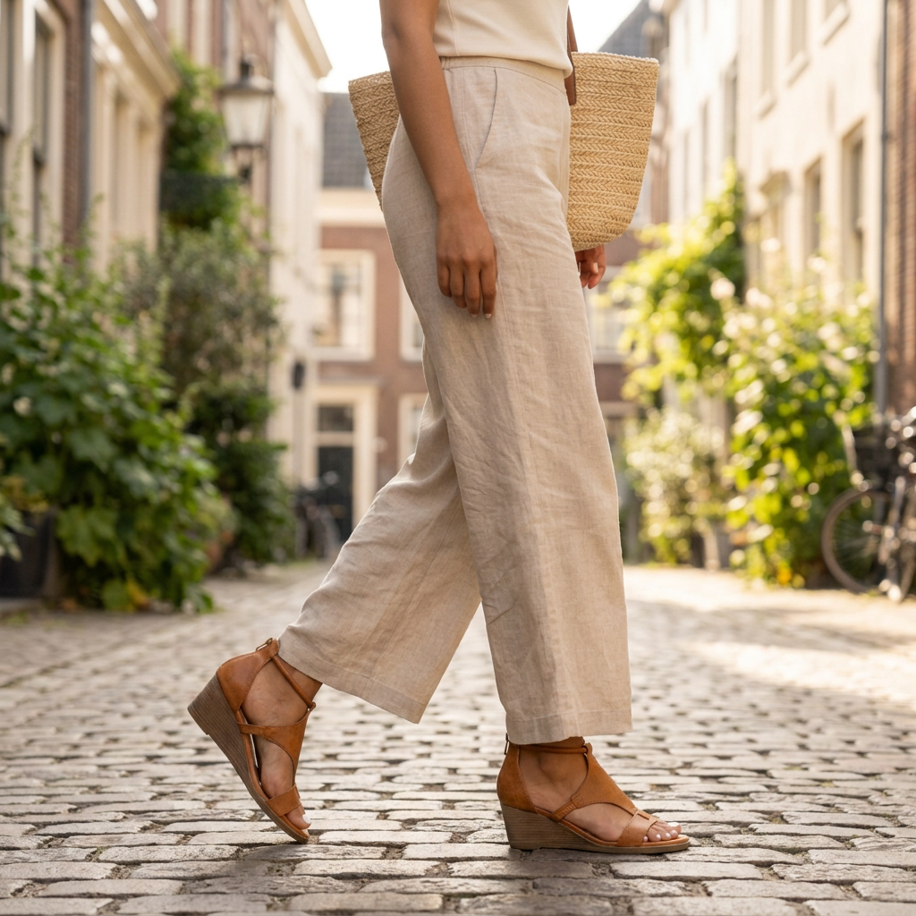 Kinumoti Comfort Wedge Sandals — In use